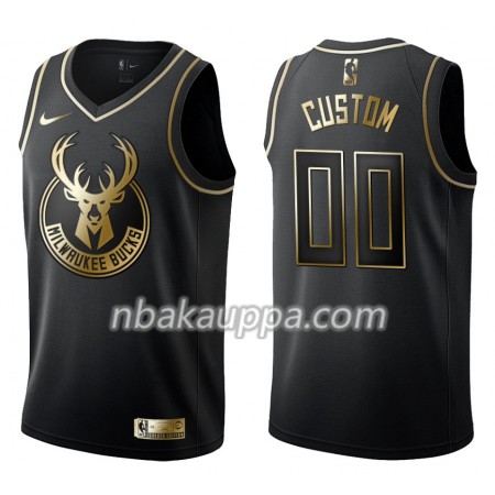 Milwaukee Bucks Custom Nike Musta Golden Edition Pelipaidat Swingman - Miesten